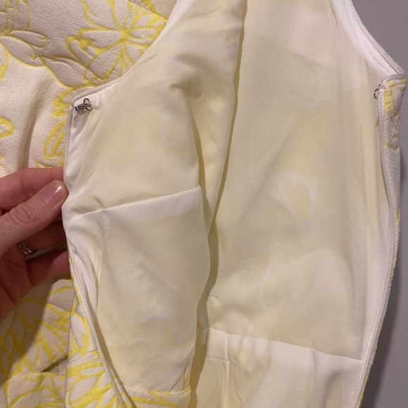 Shoshanna Yellow Floral Faux Wrap Cut Out Mini Dress Size 4 - Picture 8 of 8